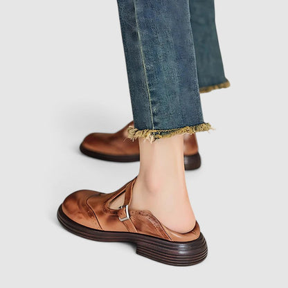 Graziella | Scarpe Mary Jane Classiche con Effetto Rilievo