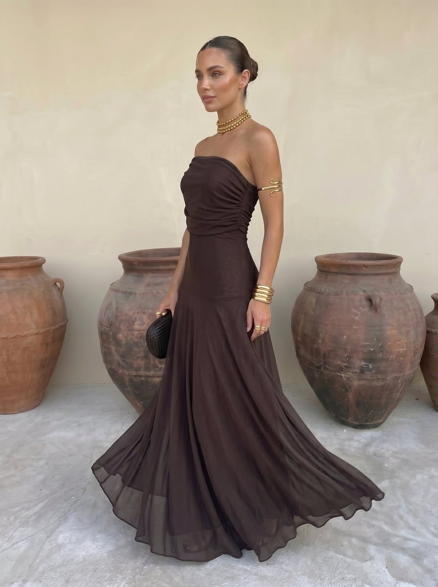 Silvia | Abito Elegante in Tulle Effetto Seta