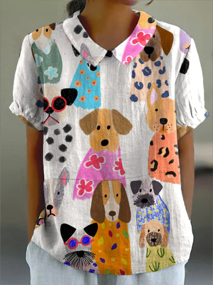 Nicoletta | Camicia con Motivo Cane