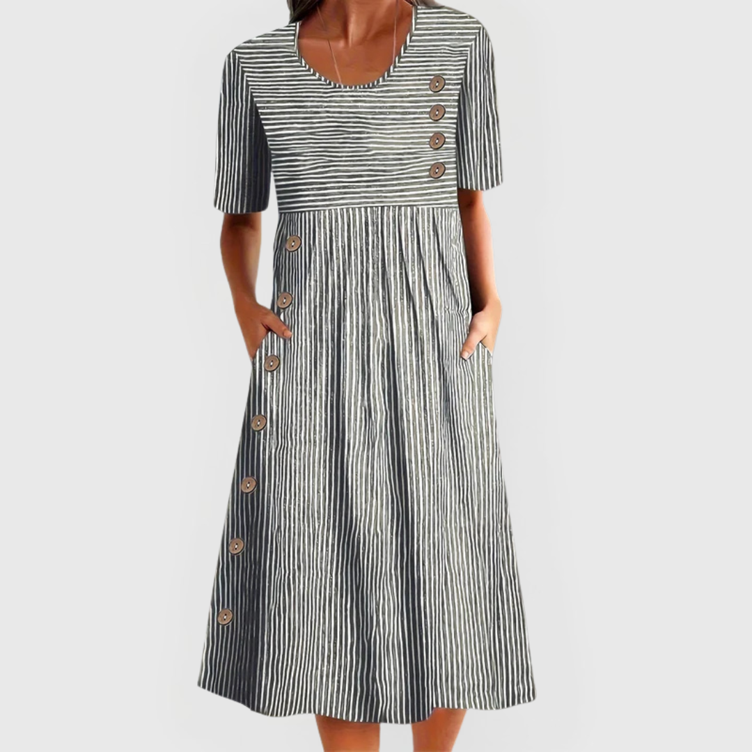Silvia | Abito Midi a Righe