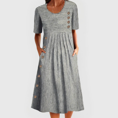 Silvia | Abito Midi a Righe