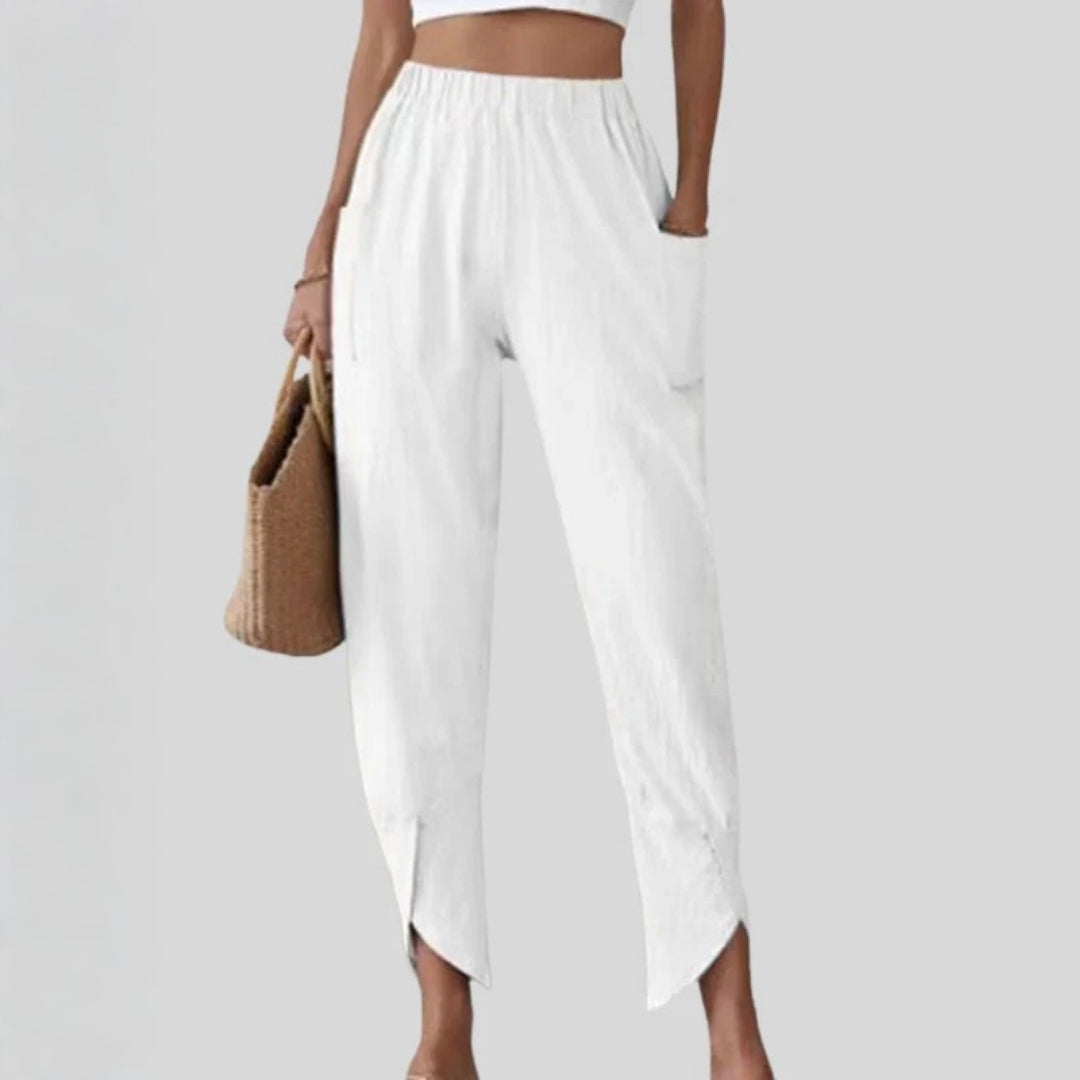 Chiara | Pantaloni con Orlo Sfrangiato