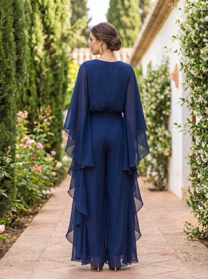 Azzurra | Elegante Completo Due Pezzi in Crêpe