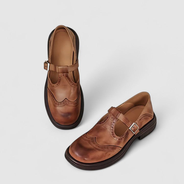 Graziella | Scarpe Mary Jane Classiche con Effetto Rilievo