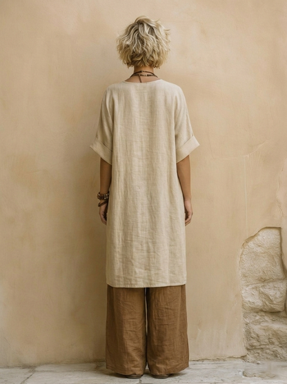 Rosanna | Completo Tre Pezzi in Tessuto Naturale
