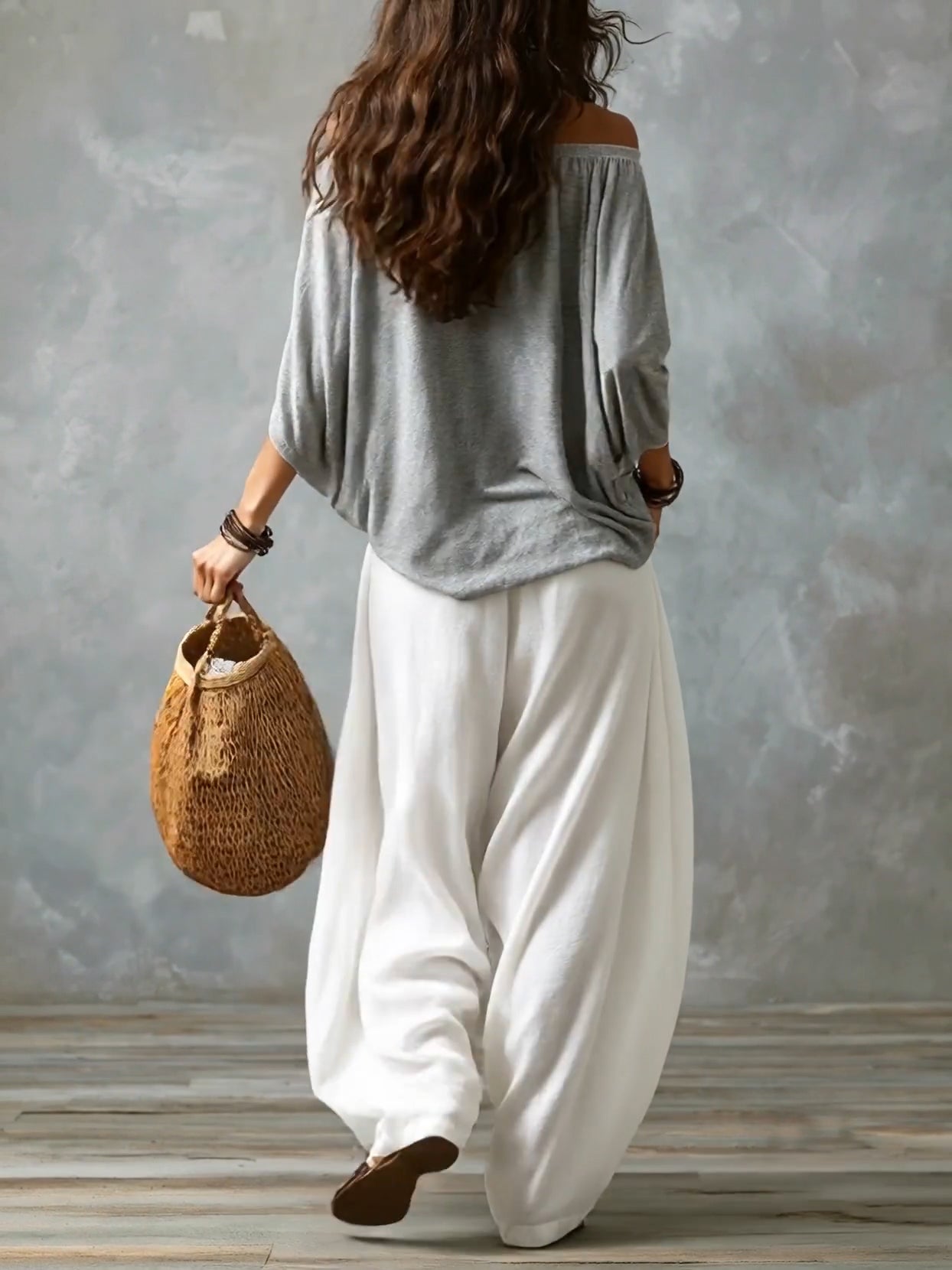 Veronica | Completo con Top a Spalle Scoperte e Pantaloni Lanterna