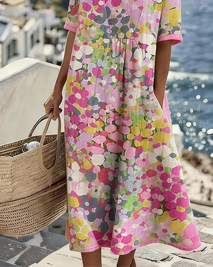 Vittoria | Elegante Abito Midi Floreale Estivo