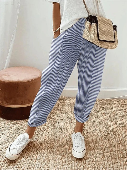 Maria | Pantaloni a Righe Eleganti