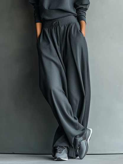 Eleonora | Completo in Maglia con Collo Alto e Pantaloni a Gamba Ampia