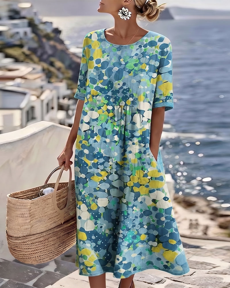 Vittoria | Elegante Abito Midi Floreale Estivo