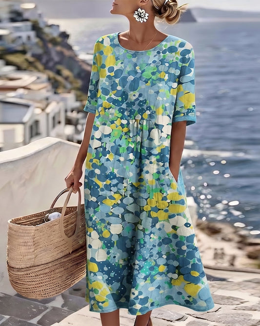 Vittoria | Elegante Abito Midi Floreale Estivo