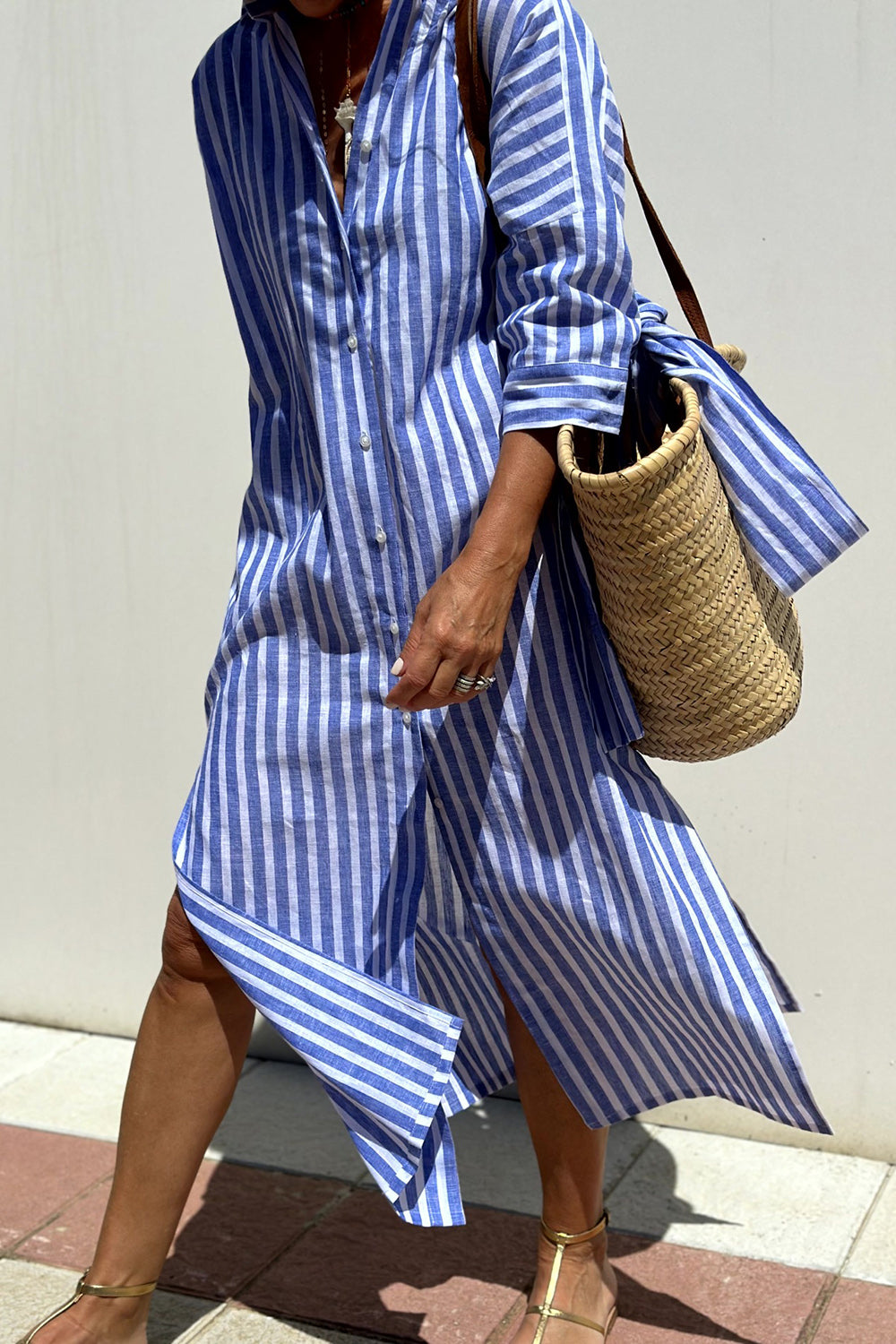 Rosaria | Abito Maxi Classico a Righe