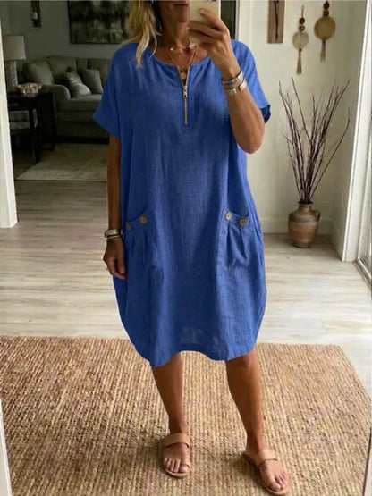 Lucia | Abito Maxi con Zip Frontale