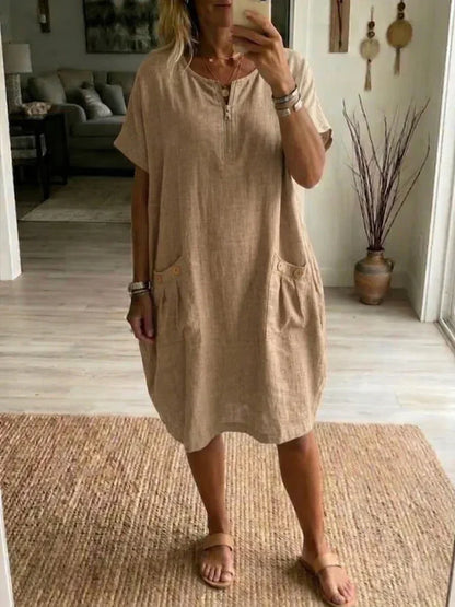 Lucia | Abito Maxi con Zip Frontale