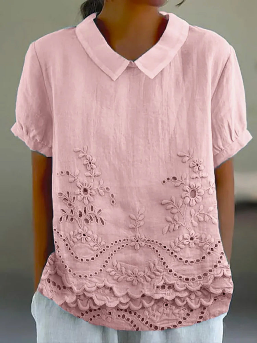 Matilde | Camicia con Motivo Floreale Ricamato