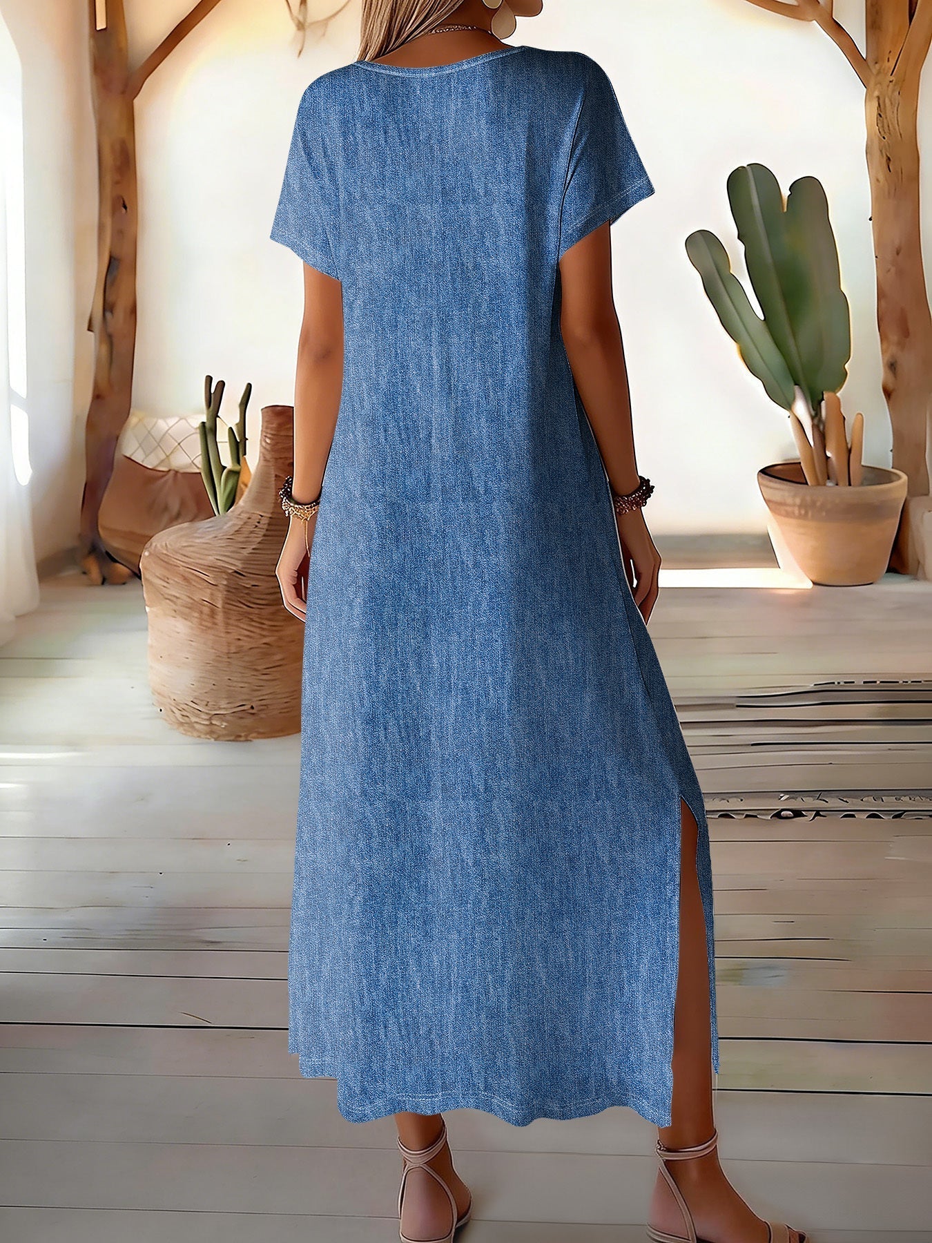 Flavia | Elegante Abito Retrò in Denim