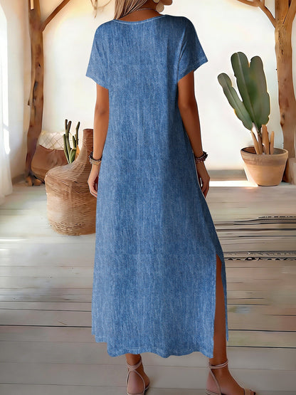 Flavia | Elegante Abito Retrò in Denim
