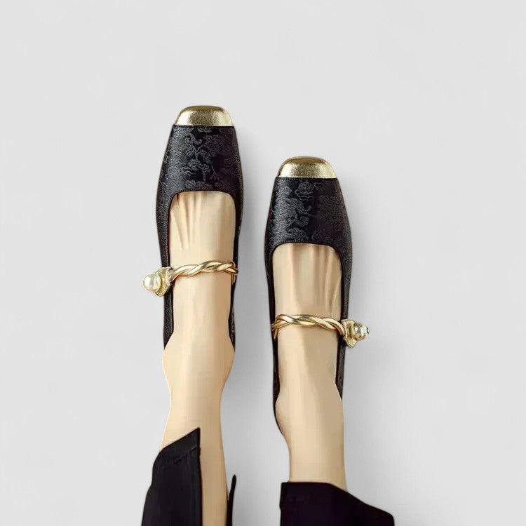 Rosalia | Scarpe Mary Jane Squadrate Testurizzate