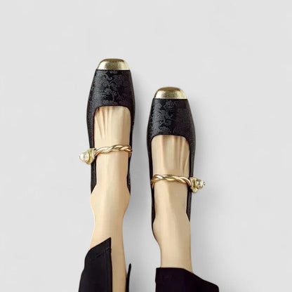 Rosalia | Scarpe Mary Jane Squadrate Testurizzate