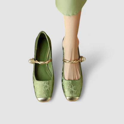 Rosalia | Scarpe Mary Jane Squadrate Testurizzate