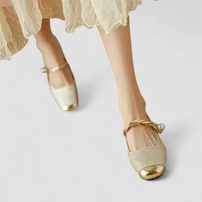 Rosalia | Scarpe Mary Jane Squadrate Testurizzate
