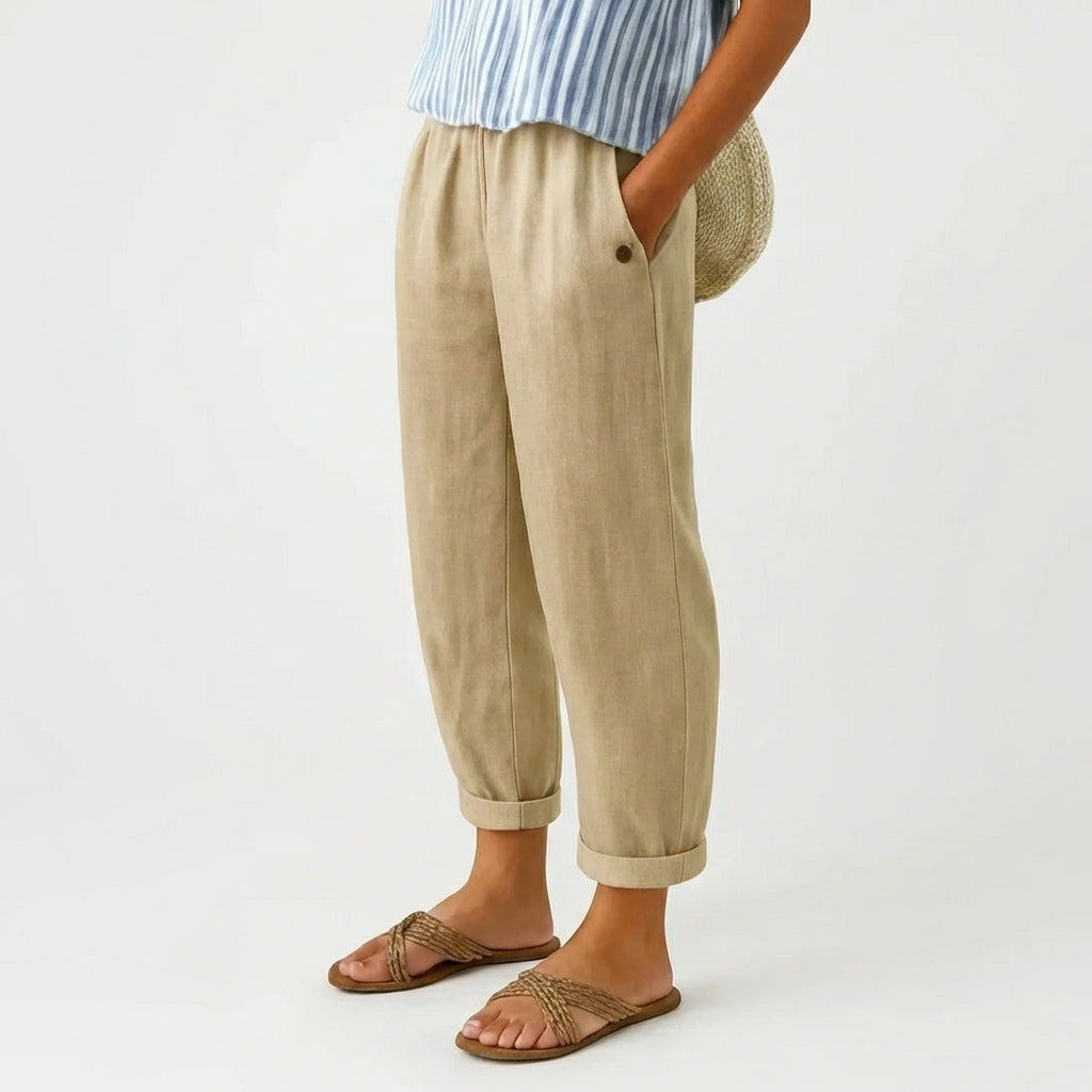 Vittoria | Pantaloni Classici Effetto Lino