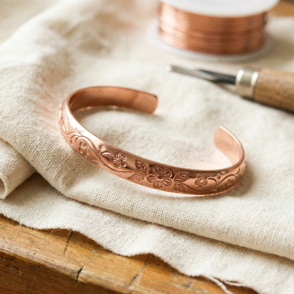 Antonina | Bracciale in Rame Fiore