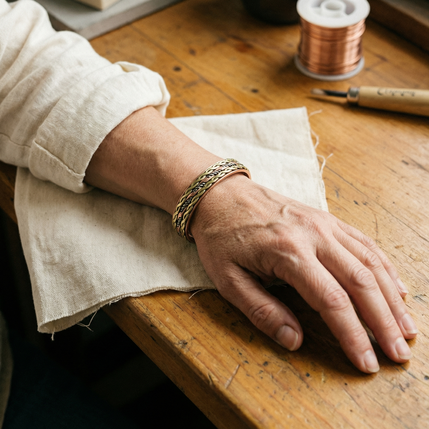 Lucia | Bracciale in Rame Intreccio