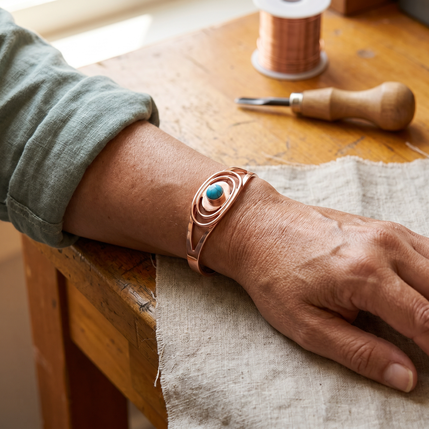 Anna | Bracciale in Rame Giunco