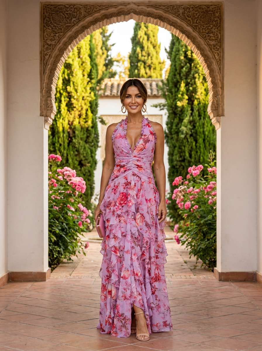 Melissa | Abito Lungo Elegante con Collo Halter