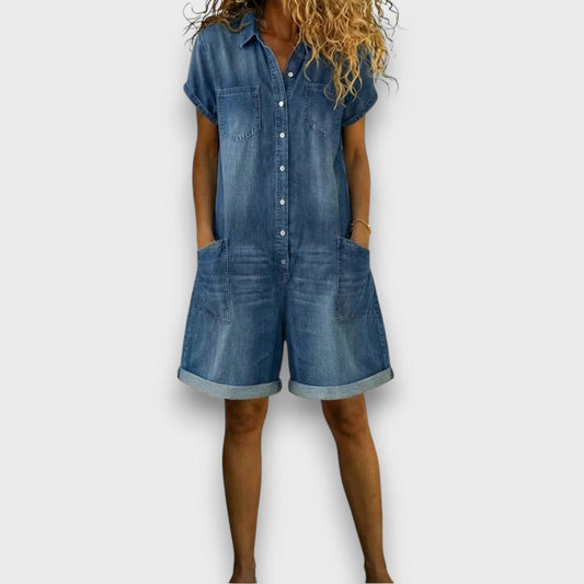 Nicole | Salopette Corta Vintage in Denim