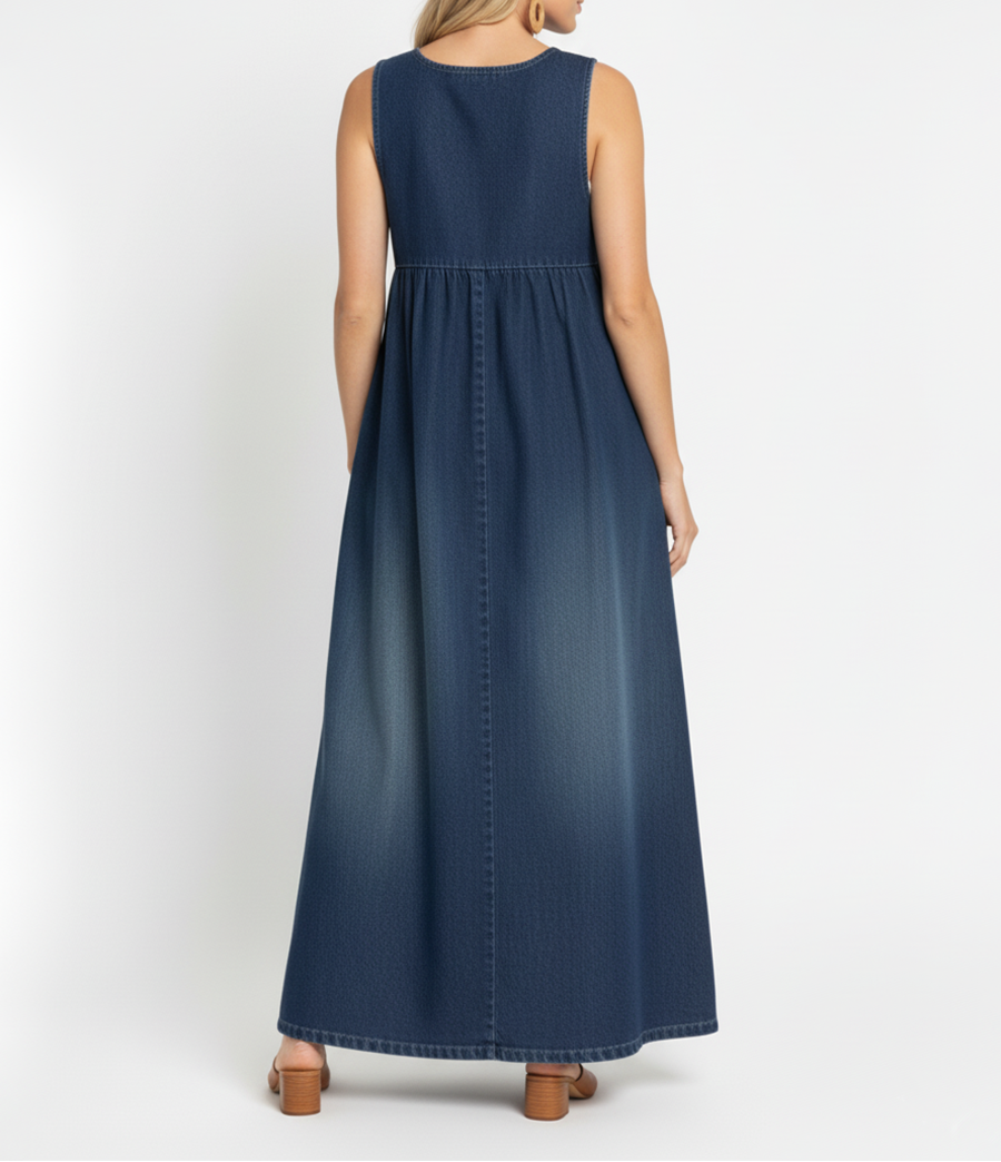 Priscilla | Abito Maxi in Denim Vintage Morbido