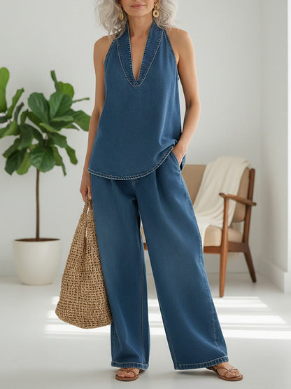 Melissa | Completo Due Pezzi in Denim Vintage Morbido