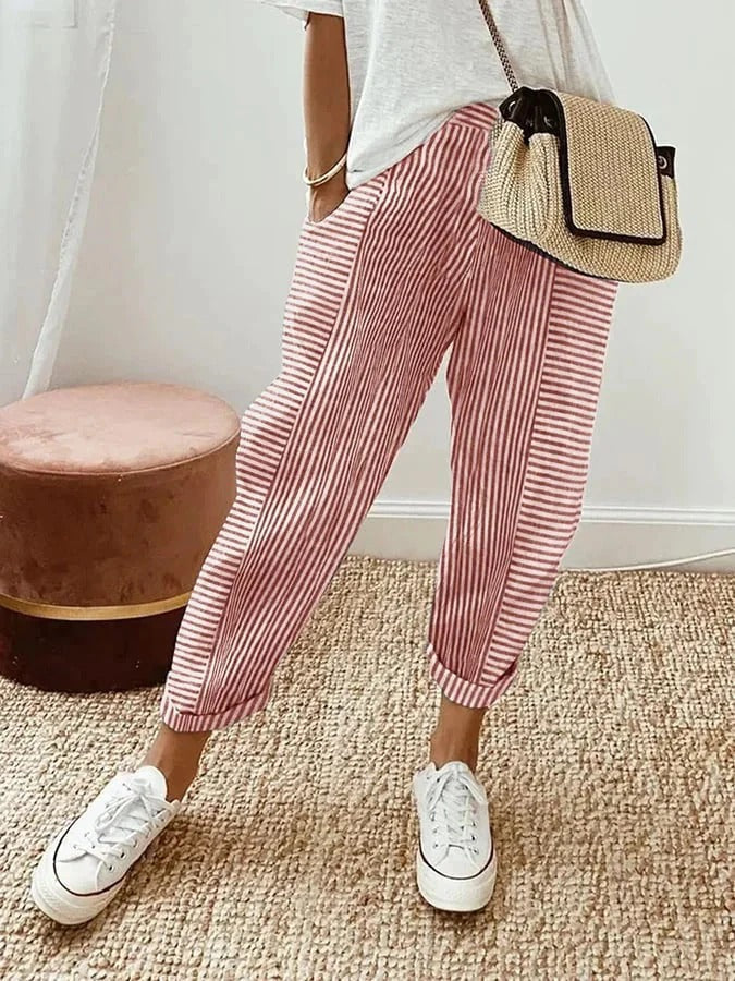 Maria | Pantaloni a Righe Eleganti