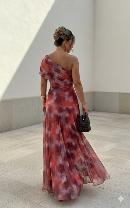 Nicole | Abito Lungo Fluido in Raso