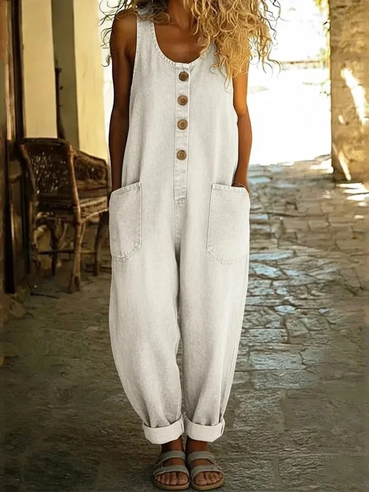 Daniela | Salopette Vintage in Denim Lavato