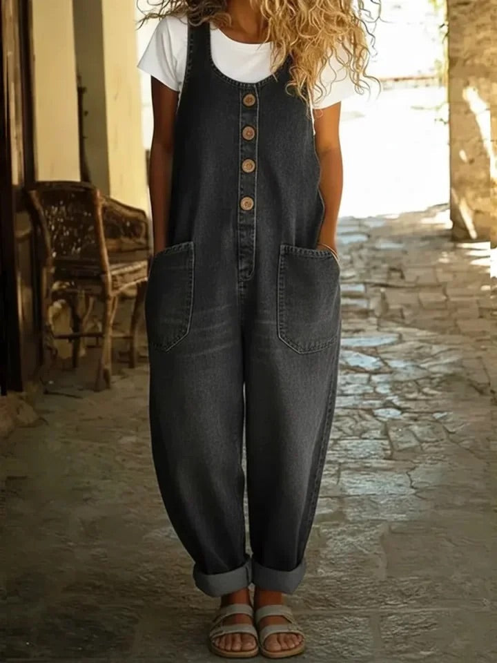 Daniela | Salopette Vintage in Denim Lavato