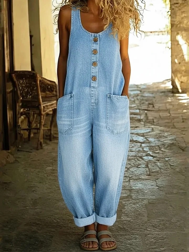 Daniela | Salopette Vintage in Denim Lavato